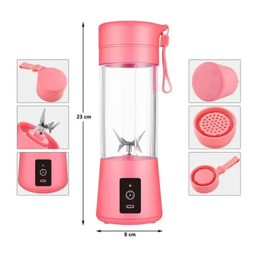Portable Juicer Cup USB Rechargeable Mini Electric Blender 400ml Personal Smoothie Maker for Juice Milkshake and Ice Crushing