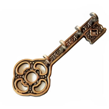 Pack of 2 Metal Key Shape 4 Hooks Key Holder Wall Mounted Organizer