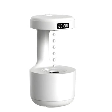 600ml Anti Gravity Cool Mist Humidifier With Digital Clock Aroma Diffuser and LED Night Light For Home and Office