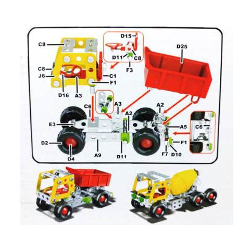 7 In 1 Alloy Blocks Construction Vehicle Engineering Car Model Building Blocks Set For Kids - Al-Raheem Imports
