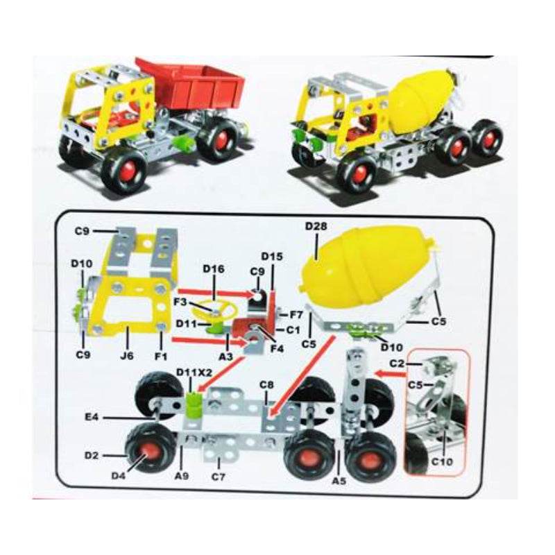 7 In 1 Alloy Blocks Construction Vehicle Engineering Car Model Building Blocks Set For Kids - Al-Raheem Imports