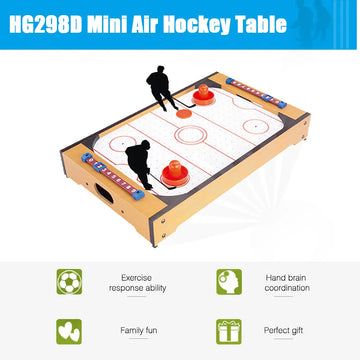 Air Flow Mini Smart Picks Table Top Air Hockey Game for Kids with Pucks Stickers and Quick Return