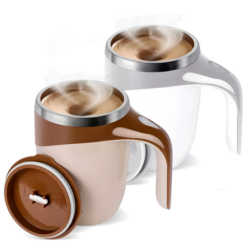 DTM 630 Smart 380ml Portable Automatic Magnetic Self Stirring Cup for Coffee Tea and Hot Chocolate with 304 Stainless Steel Interior and Thermal Insulation