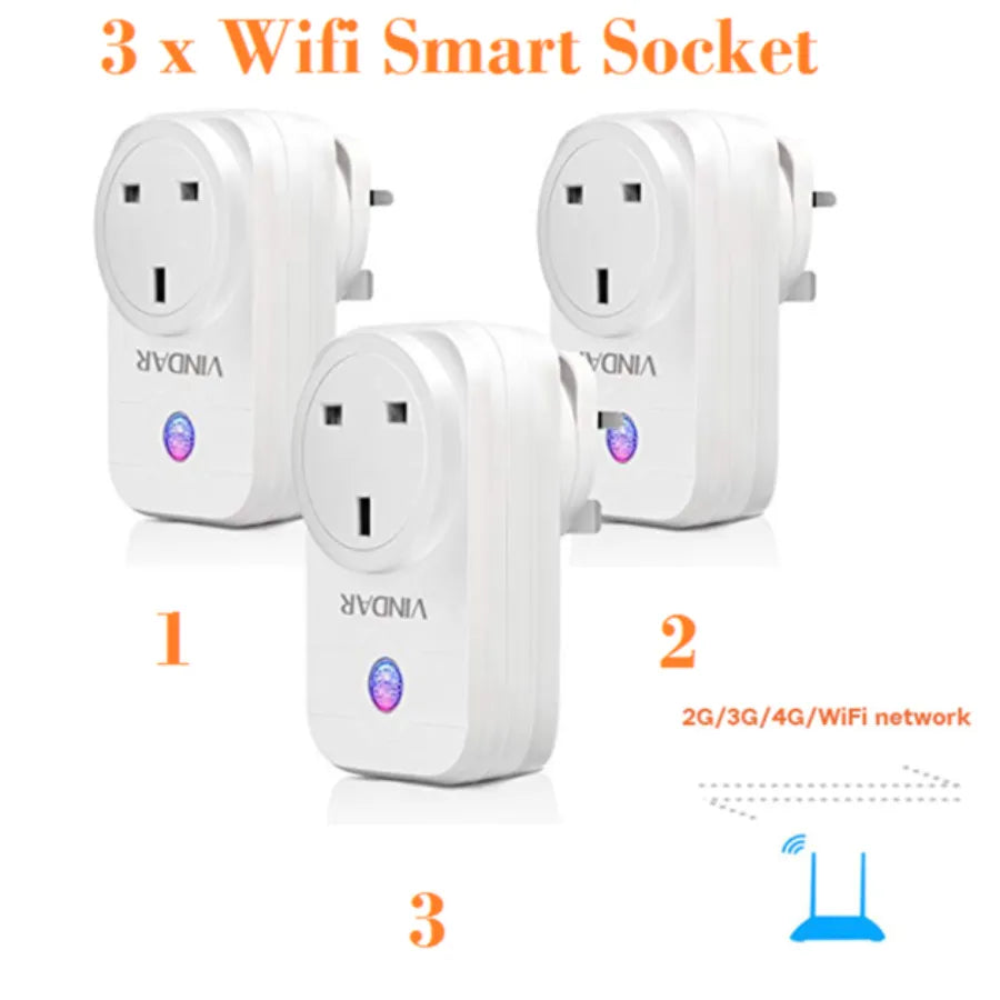 Pack of 3 Vindar WiFi Smart Sockets Compatible with Alexa, Google Home, and IFTTT