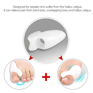 Pack of 4 Pairs Silicone Gel Foot Fingers Hole Bunion Toe Separator Thumb Valgus Protectors for Overlapping Toes and Pain Relief Total 8 Pieces