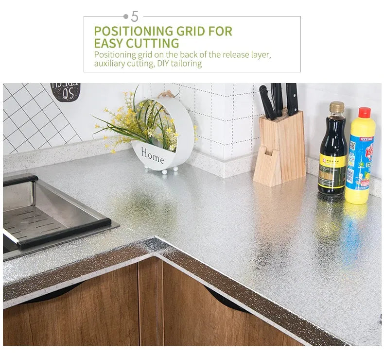 Kitchen Oil-Proof Waterproof Aluminum Foil Wall Sticker 40x200cm