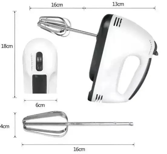 Electric Hand Mixer with 7 Speeds and Stainless Steel Beaters for Baking and Food Prep
