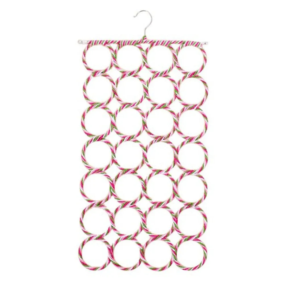 28 Holes Multifunctional Scarf Hanger for Scarves Ties Belts and Shawls