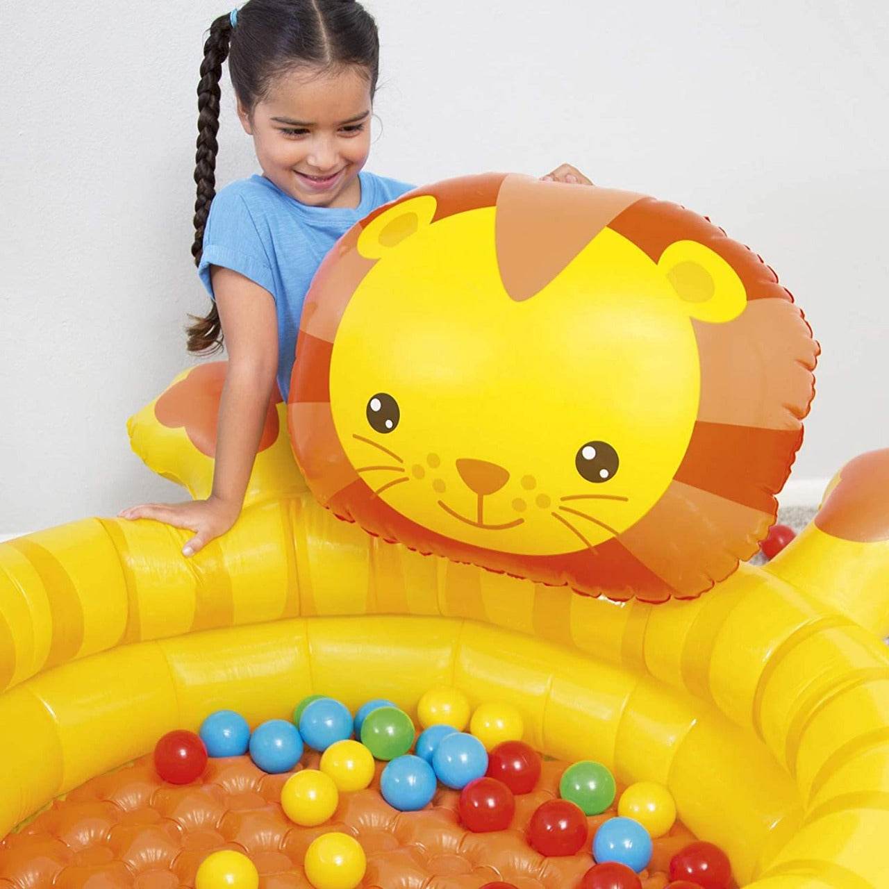 Up In And Over Colorful Lion Ball Pit Inflatable Kids Play Centre with 50 Multi-Colored Balls - Al-Raheem Imports