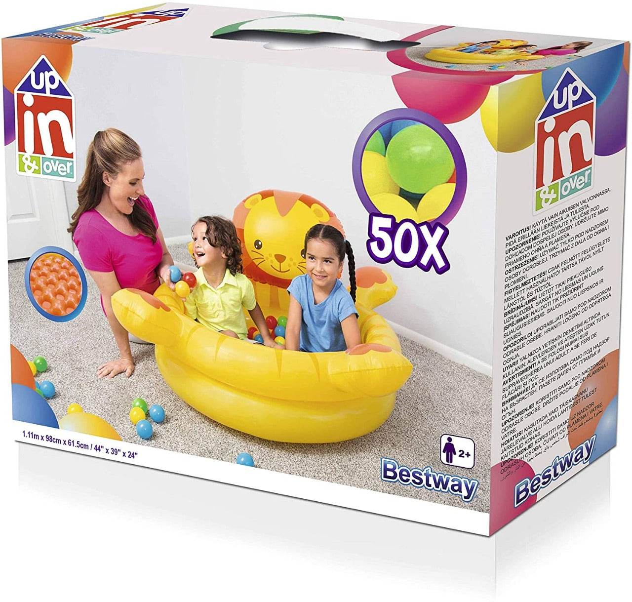 Up In And Over Colorful Lion Ball Pit Inflatable Kids Play Centre with 50 Multi-Colored Balls - Al-Raheem Imports