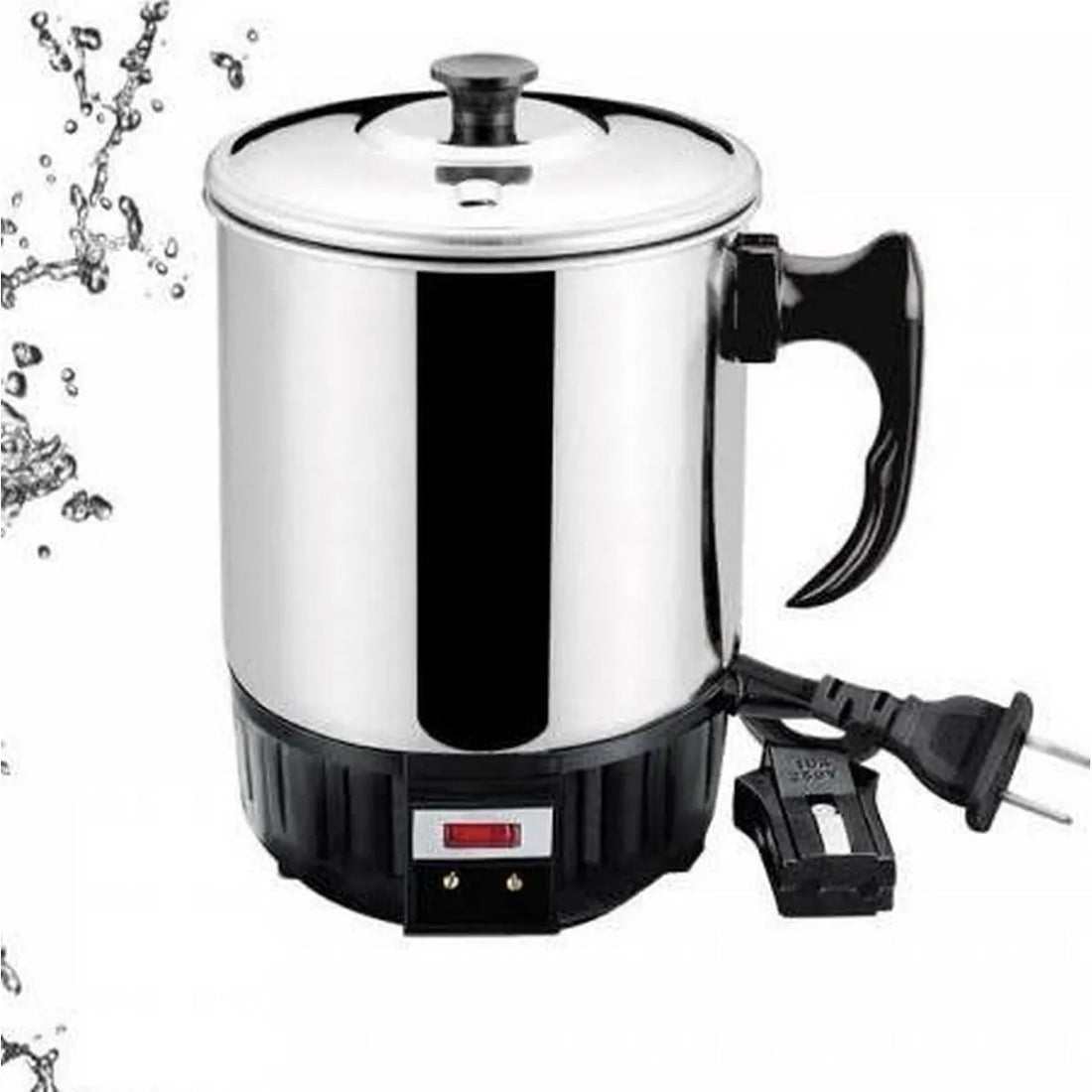 13cm 1L Stainless Steel Electric Heating Cup Kettle 300W with Auto Shut Off for Home Office Travel