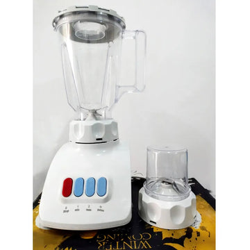 Multi Functional 2 in 1 Blender with Grinder 1.5L 350W White 4 Button Control Stainless Steel Blades