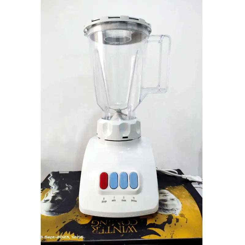 Multi Functional 2 in 1 Blender with Grinder 1.5L 350W White 4 Button Control Stainless Steel Blades
