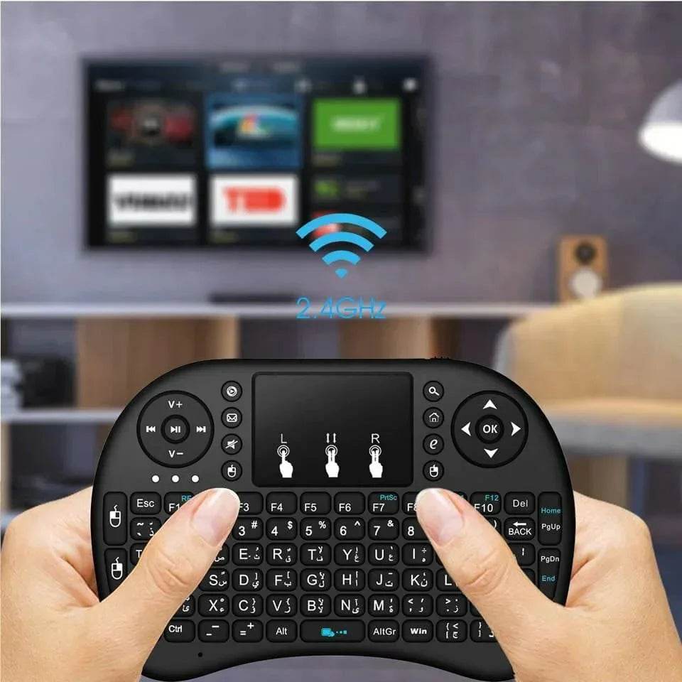 3 Colors Backlit Mini Wireless Keyboard 2.4ghz With Touchpad Remote Control - Al-Raheem Imports