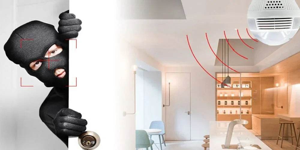 Panoramic Wifi Camera 960P Wireless Bulb IP Camera 360 Degree Night Vision Card Recording - Al-Raheem Imports