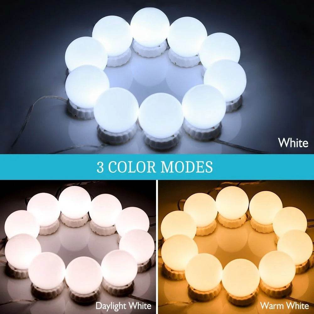 Led Makeup Mirror Light Hollywood Light 10 Bulb 12V Plug Dimmable Touch Control Lighting For Dressing Table - Al-Raheem Imports