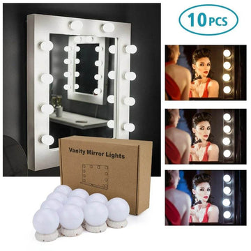 Led Makeup Mirror Light Hollywood Light 10 Bulb 12V Plug Dimmable Touch Control Lighting For Dressing Table - Al-Raheem Imports