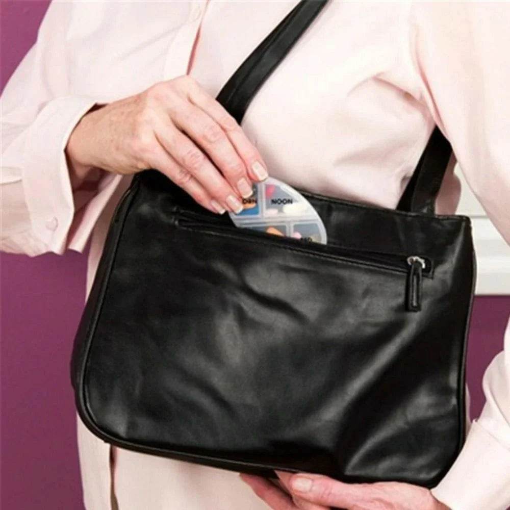 Pro Pill Box 7 Days Medicine Container Round Case Dispenser - Al-Raheem Imports