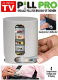 Pro Pill Box 7 Days Medicine Container Round Case Dispenser - Al-Raheem Imports