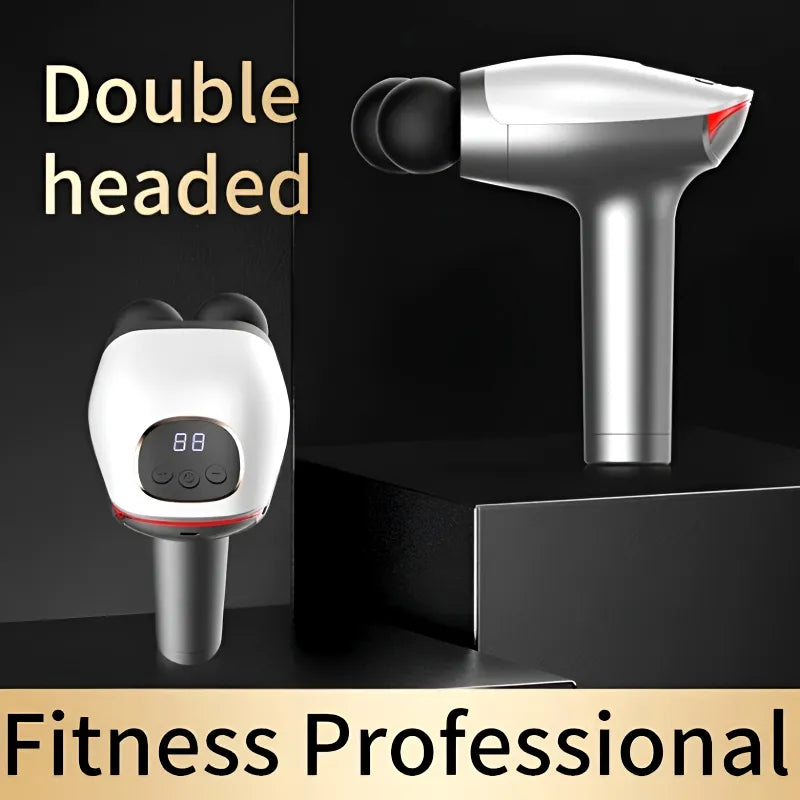 BLD 922 Compact and Quiet Double Head Portable Massager With 10 Speed Levels and 8 Interchangeable Massage Heads