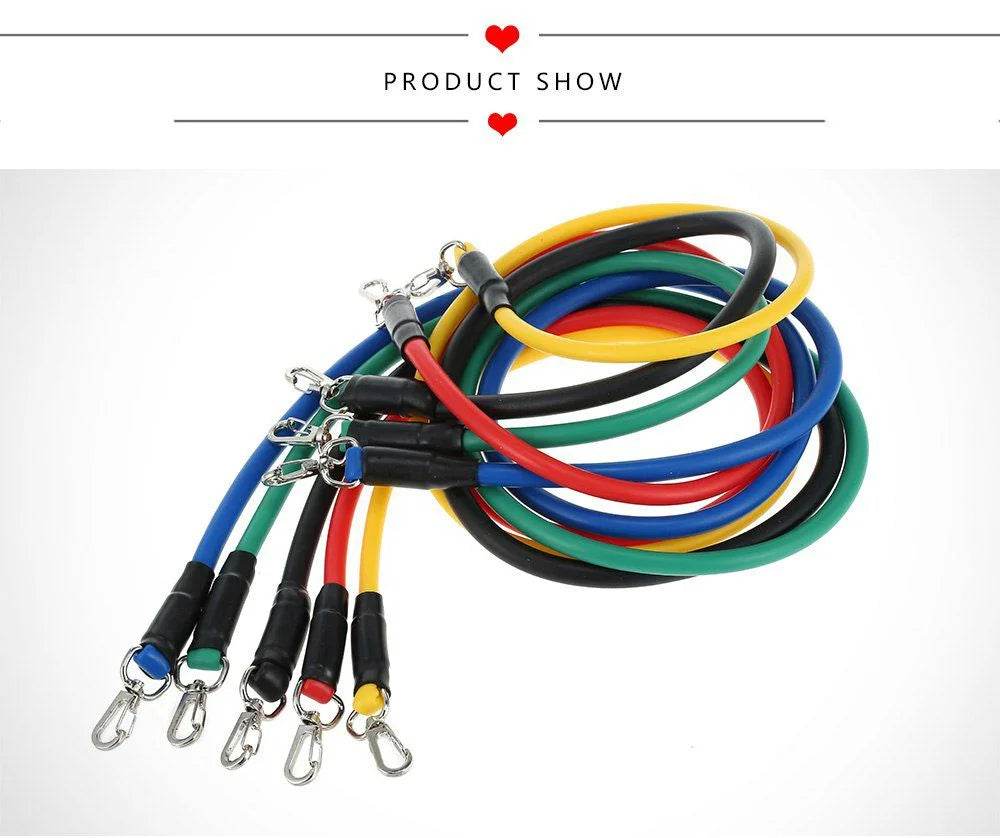 Pack Of 5 Fitness Gym Equipment Workout Elastic Resistance Bands Training For Exercise Pull Rope - Al-Raheem Imports