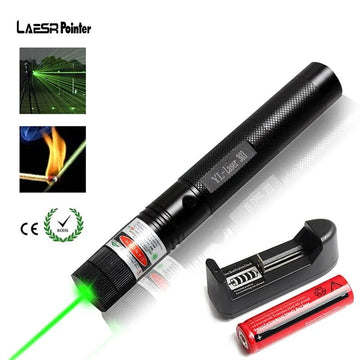 Multifunctional High-Power Green Laser Pointer Pen with Safety Lock & 18650 Battery