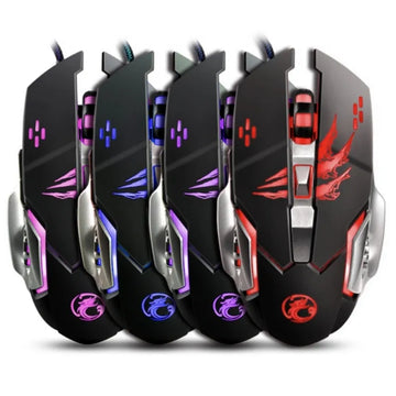 A8 3200 DPI Wired Gaming Mouse with 6 Buttons and Colorful LED Lighting