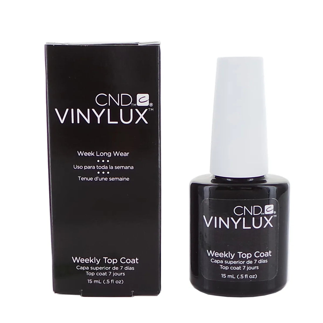 CND Vinylux Weekly Nail Top Coat Long Lasting 7.3ml Black USA Made