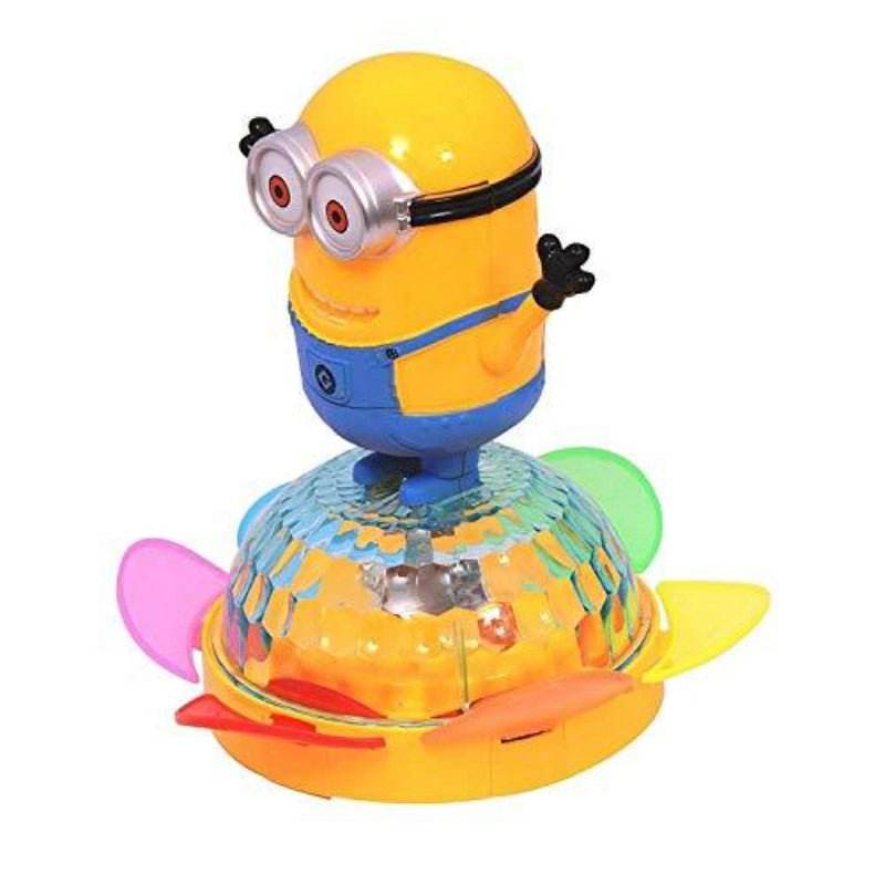 Battery Operated Unique Spin Musical Rotating Dancing Minions 4D Lights & Sounds Toy - Al-Raheem Imports