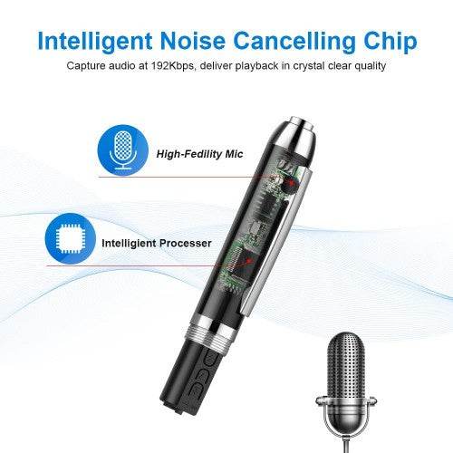 Digital Pen Voice Recorder MP3 Player With Playback Rechargeable USB Flash Drive - Al-Raheem Imports