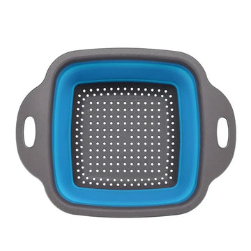 Foldable Silicone Square Drain Basket Kitchen Collapsible Fruit and Vegetable Strainer