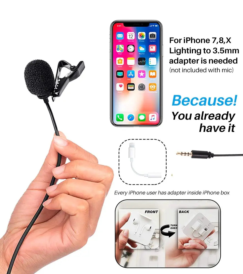 Original BOYA BY-M1 3.5mm Lavalier Lapel Microphone for Smartphone DSLR Recording Black