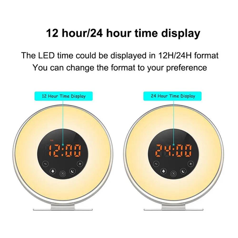 Wake Up Light Alarm Clock with FM Radio, Nature Sounds, Smart Snooze Functions, and USB Charger - Al-Raheem Imports