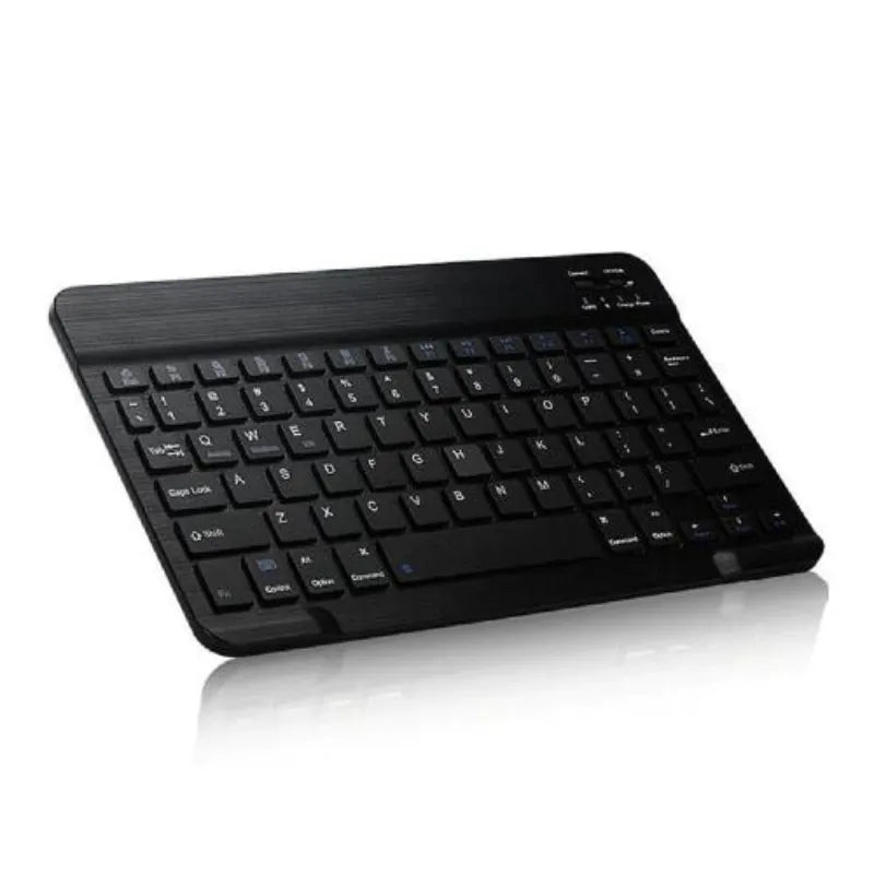Mini 10 Inch Bluetooth Wireless Keyboard for Phones and Windows Systems Ultra Thin Rechargeable with Shortcut Keys (Black)