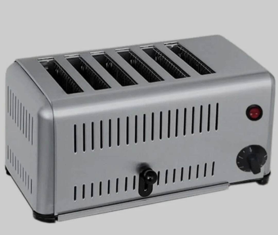 Commercial 6 Slice Stainless Steel Toaster Heavy Duty, Wide Slots, Adjustable Timer - Al-Raheem Imports