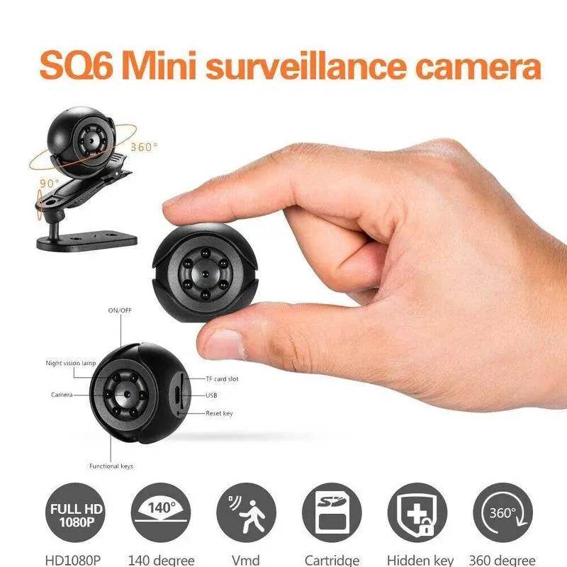 SQ6 Mini Surveillance Camera 1080P Night Vision Motion Detection Sports Camera with USB Charging - Al-Raheem Imports