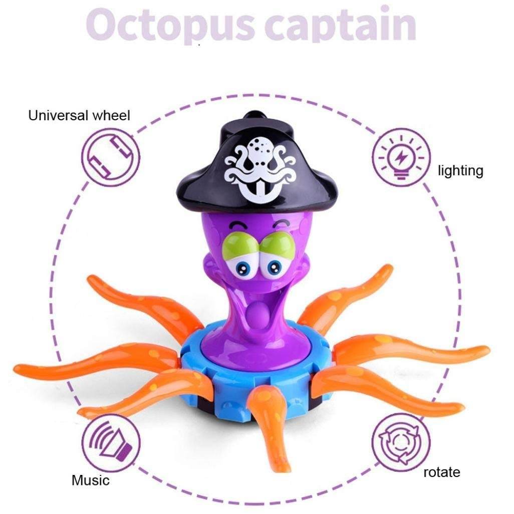 Captain Octopus Electric Dancing Toy with LED Lights & Music for Kids 3+ - Al-Raheem Imports