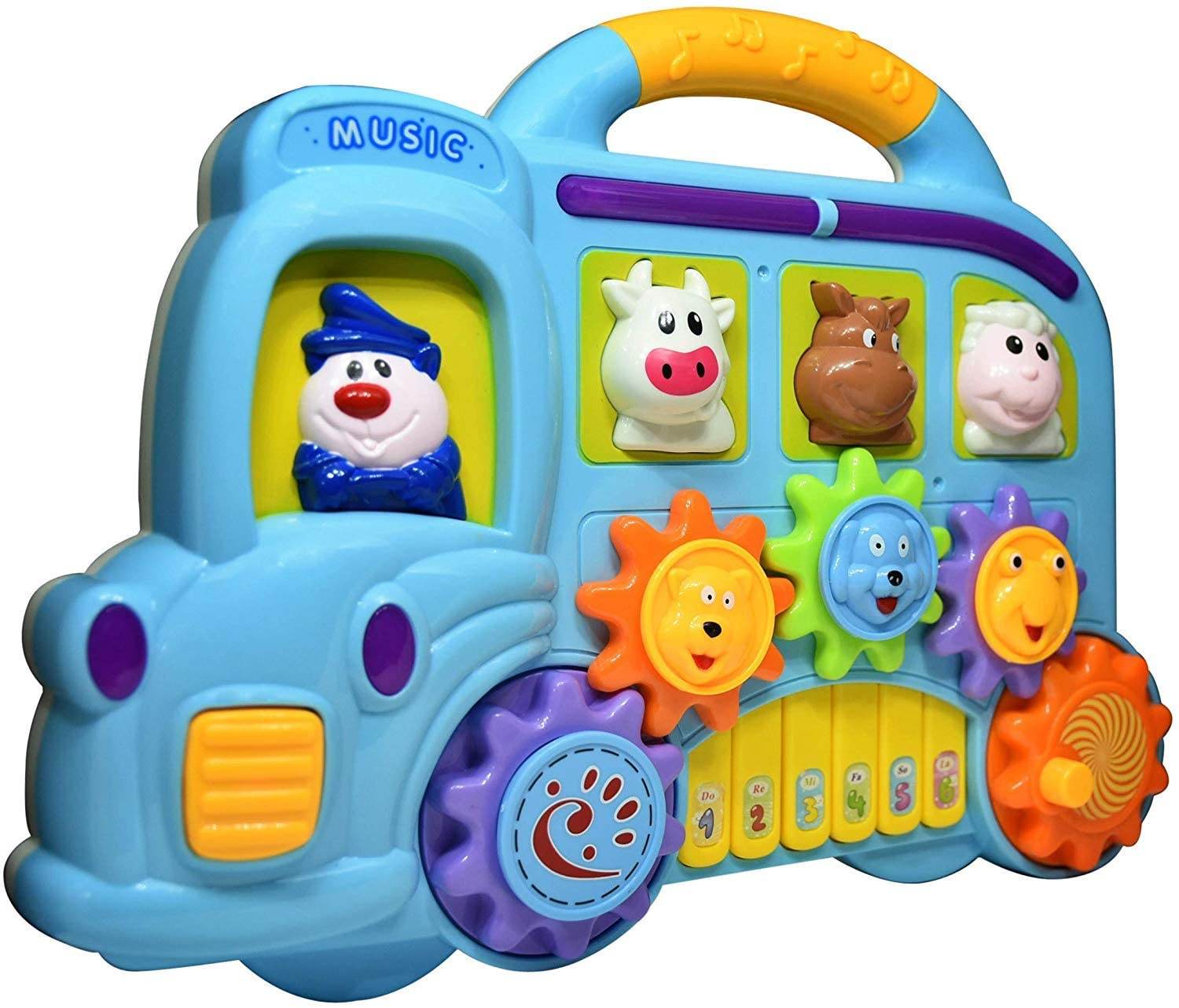 Car Piano Musical Toy with Lights & Animal Sounds 4 Play Modes Kids 2-7 Years - Al-Raheem Imports