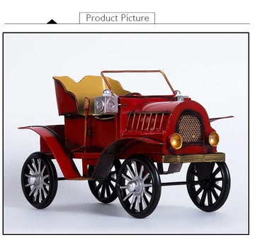 Retro Handmade Metal Classic Car Model Iron Figurine American Style Decor Ornament