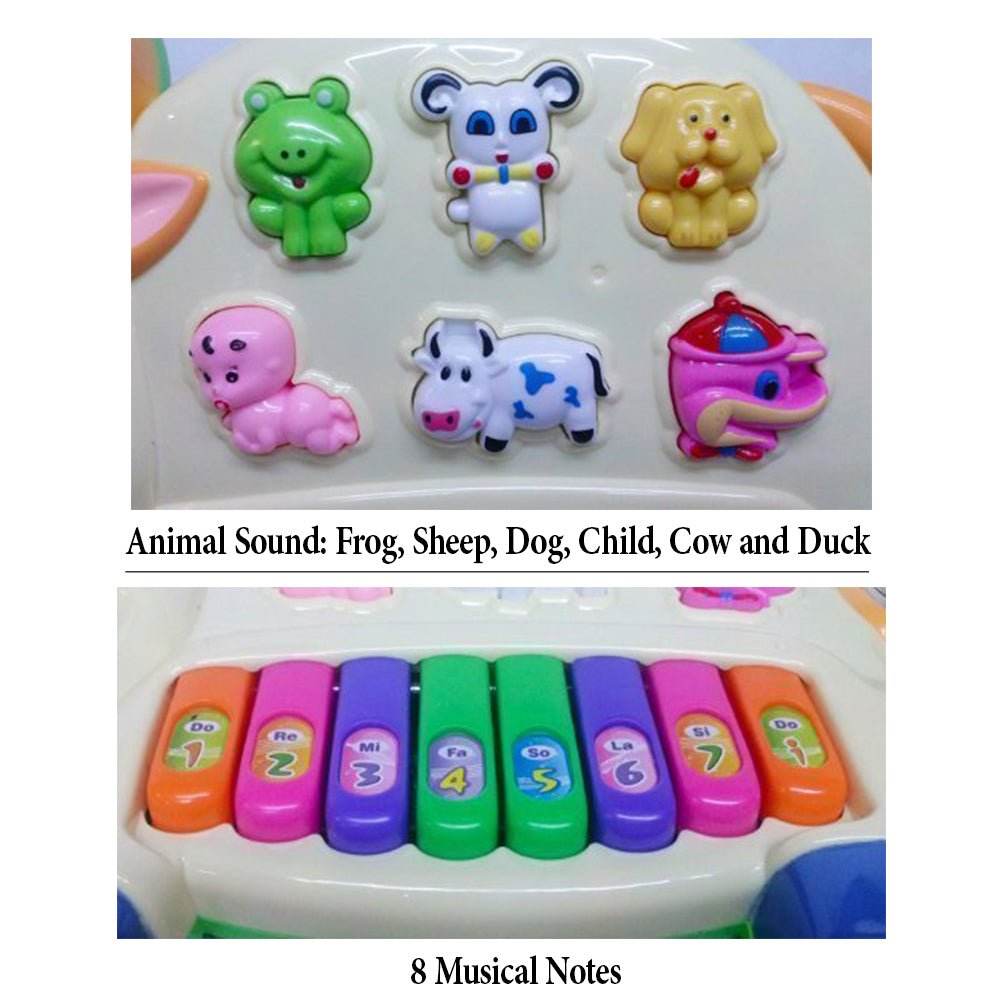 Cow Piano Musical Toy with Animal Sounds & Lights for Kids 3+ - Al-Raheem Imports