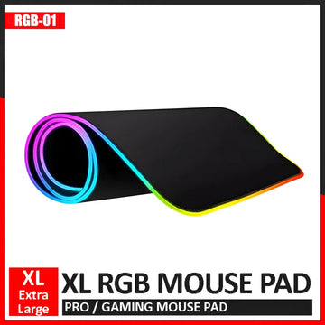 RGB-01 XL Size Soft Microfiber Gaming Mousepad with 14 Color RGB Lighting