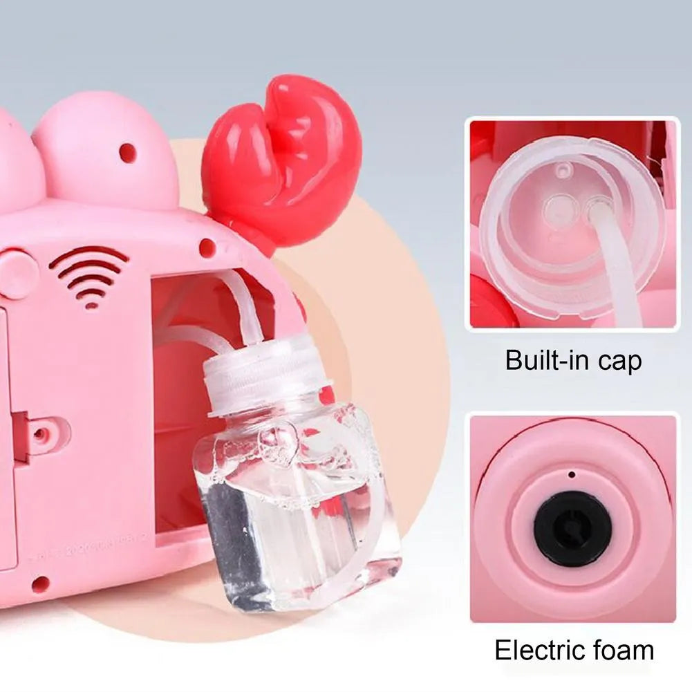 Cute Crab Camera Bubble Blowing Toy for Kids Automatic Soap Bubble Machine