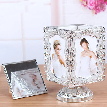 Creative European Photo Frame Table Decoration Music Box 360 Rotating
