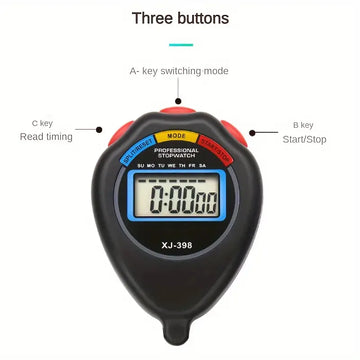 XJ 398 XINJIE Multi Functional Portable Professional Digital Sports Stopwatch with Split Time Feature and Neckband for Gym Training Running and Coaching