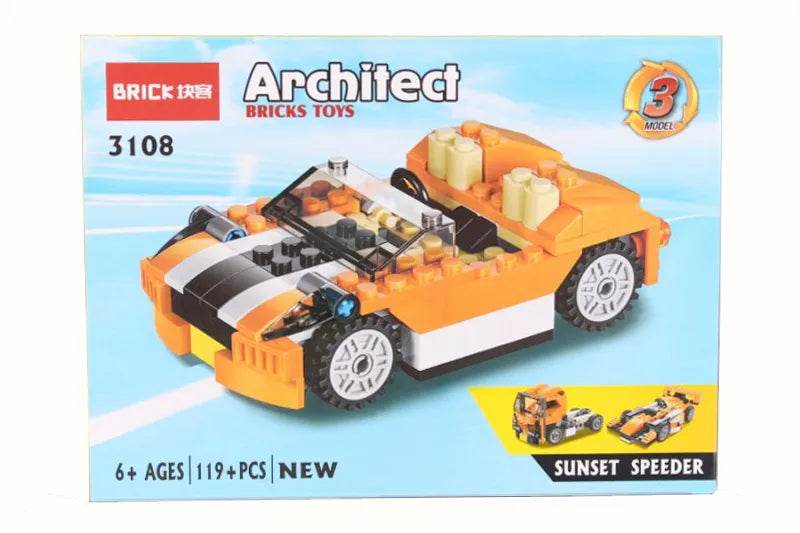 Architect Creator 3 In 1 Sunset Speeder Model Building Block Set for Kids Race Car Toys - Al-Raheem Imports