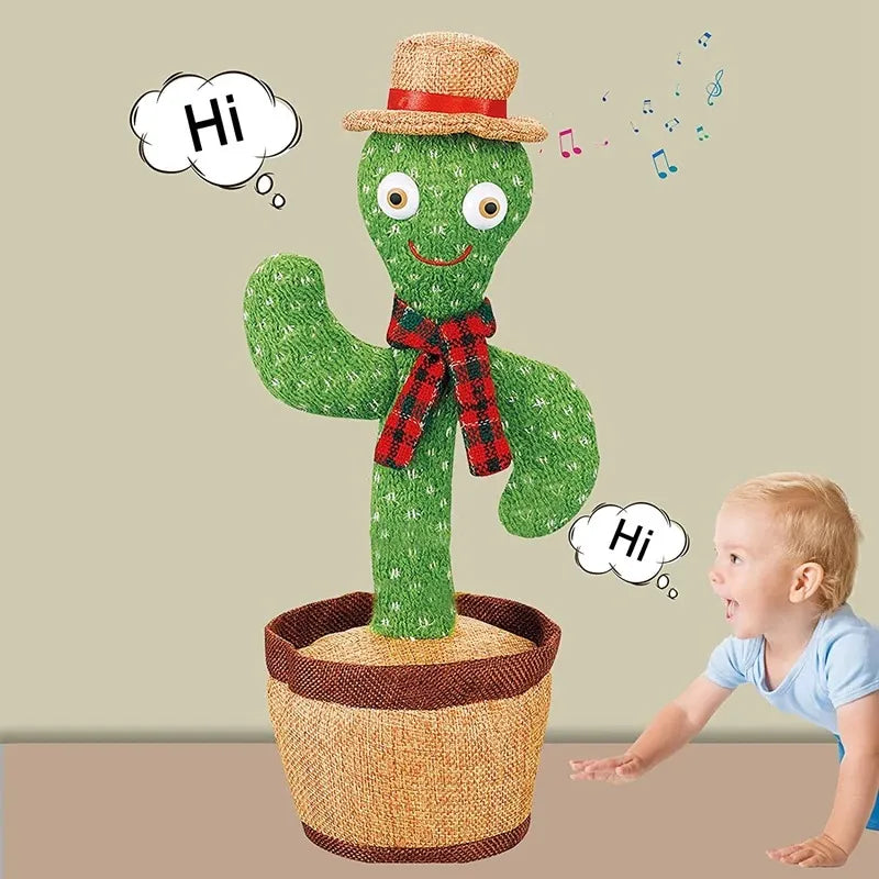 Electronic Rechargeable Dancing Cactus Toy with Singing and LED Lights
