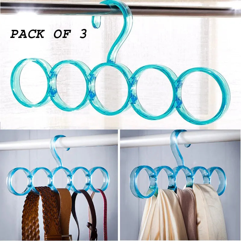 Pack of 3 Eco-Friendly Five Hole Scarf and Shawl Storage Hanger