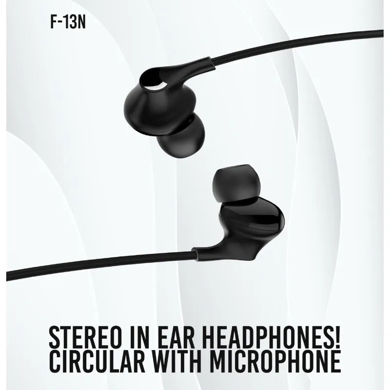 F13N Stereo In-Ear Headphones with Rich Bass and Clear Sound