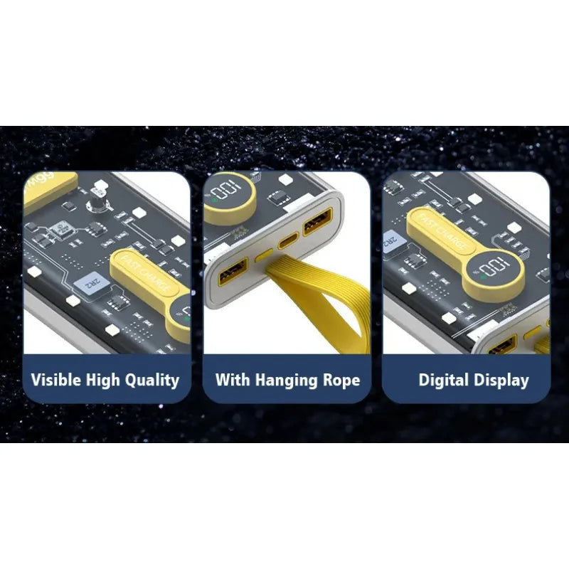 Maphie 20000mAh PD66W Transparent Two Way Fast Charging Power Bank with LED Display