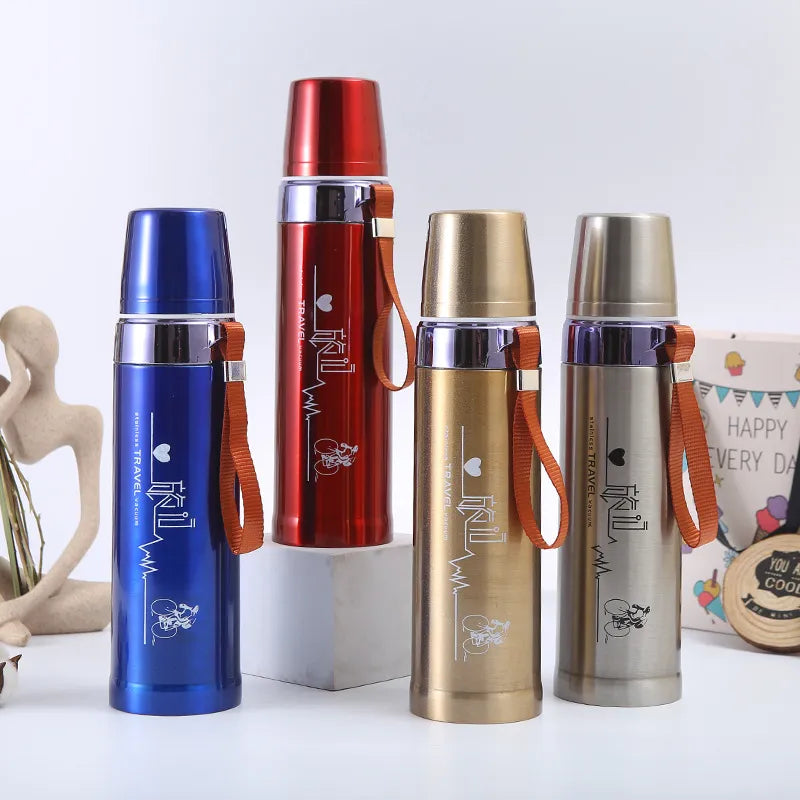 800ml Stylish Double Layer Stainless Steel Thermos Vacuum Insulated Bottle Leakproof